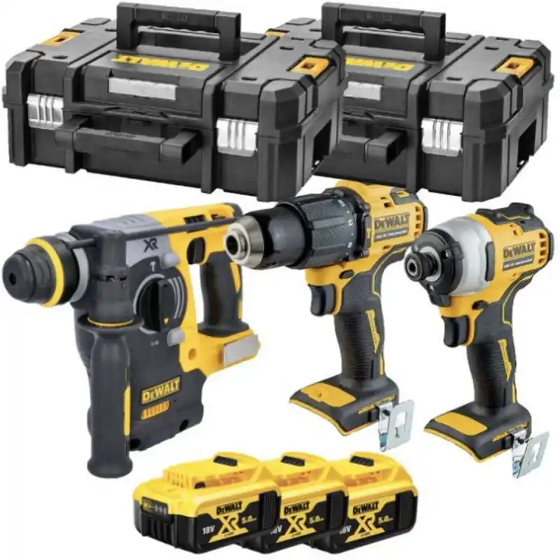 DeWALT DCK377P3T-QW Akku-Werkzeugset (DCD708+DCF809+DCH273+18V/3x5,0Ah) 2xTstak Top-Preis